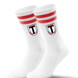 Socken WEISS Kontrast ROT